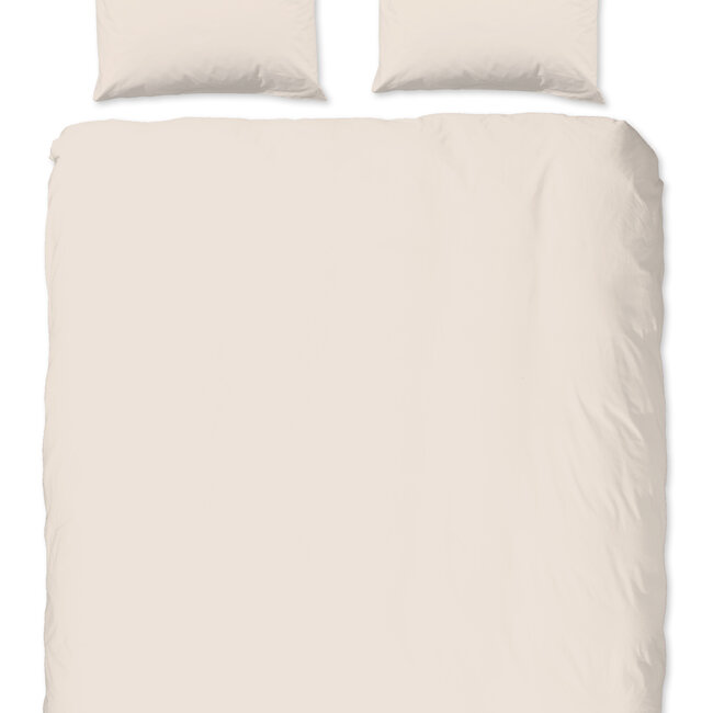 Katoen dekbedovertrek uni - licht zand