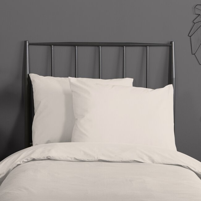 Katoen dekbedovertrek uni - licht zand