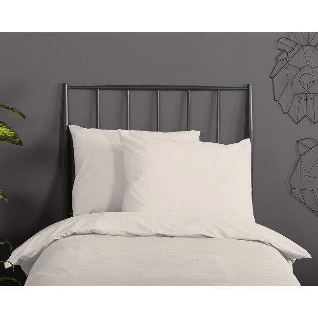 Katoen dekbedovertrek uni - licht zand