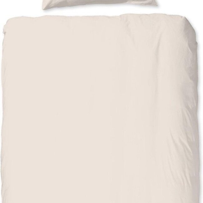 Katoen dekbedovertrek uni - licht zand