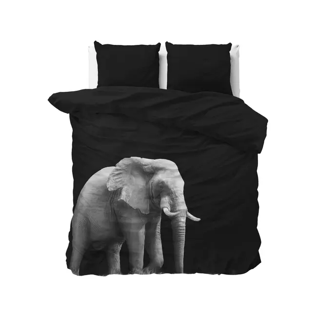 Microvezel dekbedovertrek Elephant - Zwart