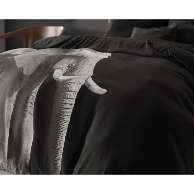 Microvezel dekbedovertrek Elephant - Zwart