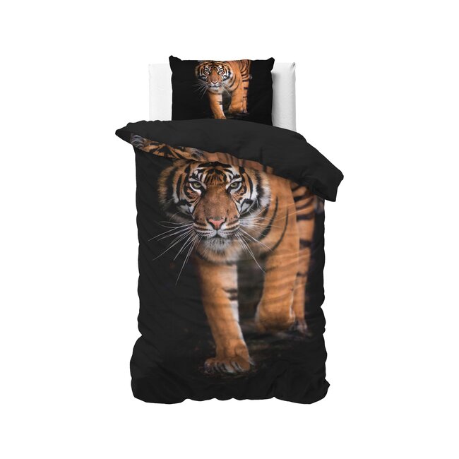 Microvezel dekbedovertrek Tiger Icon - Zwart