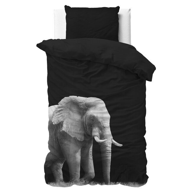Microvezel dekbedovertrek Elephant - Zwart