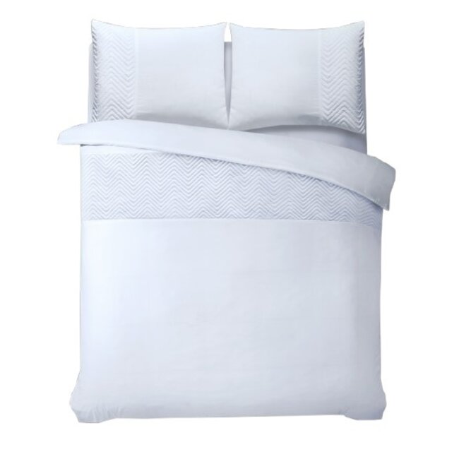 Velvet dekbedovertrek - Crossline - Wit