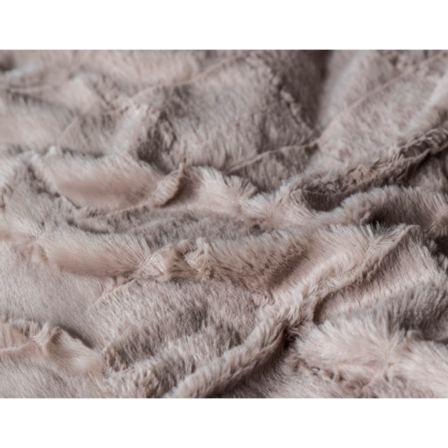Faux fur dekbedovertrek Check - onderkant microvezel - Taupe