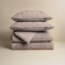 Faux fur dekbedovertrek Check - onderkant microvezel - Taupe
