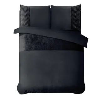 Sleeptime Velvet dekbedovertrek - Crossline - Zwart