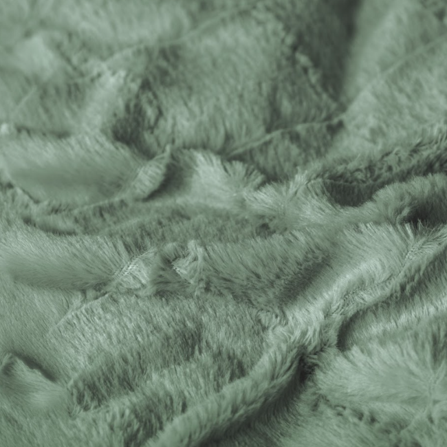 Faux fur dekbedovertrek Check - onderkant microvezel - Groen