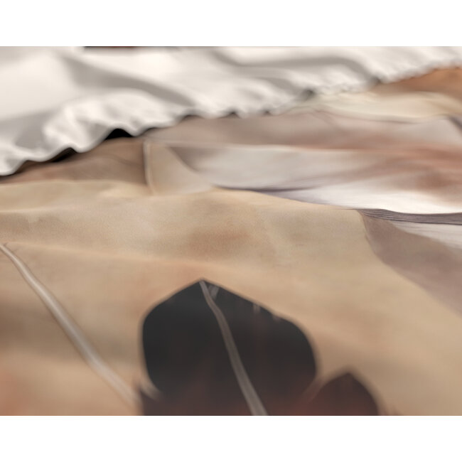 Katoen satijn dekbedovertrek Feathura - Taupe