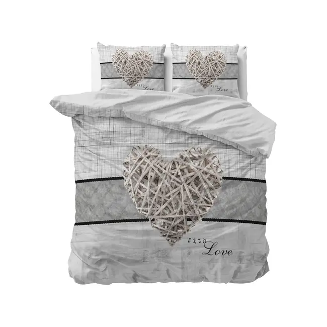 Dekbedovertrek Home is Heart - Wit - Microvezel