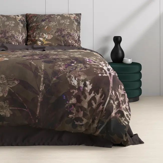 Katoensatijn dekbedovertrek Vivian - Groen