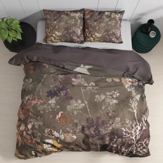 Katoensatijn dekbedovertrek Vivian - Groen