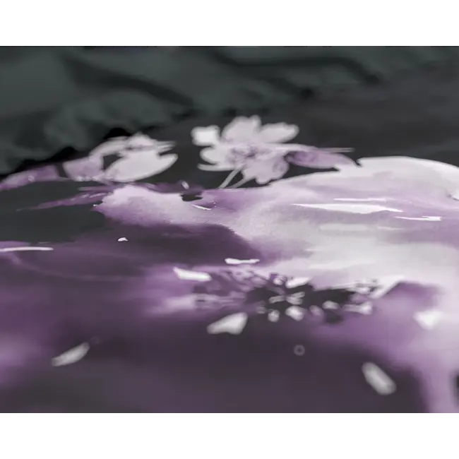 Katoen satijn dekbedovertrek Delora - Zwart