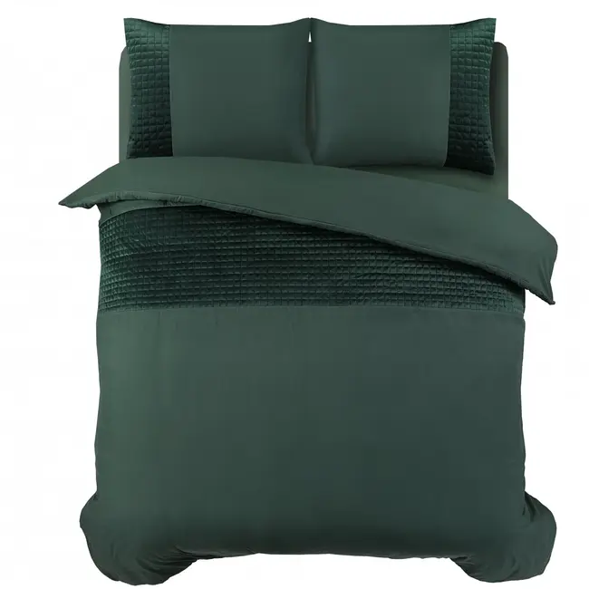 Velvet dekbedovertrek - Band - Groen