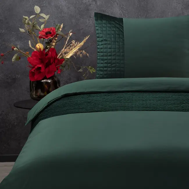 Velvet dekbedovertrek - Band - Groen