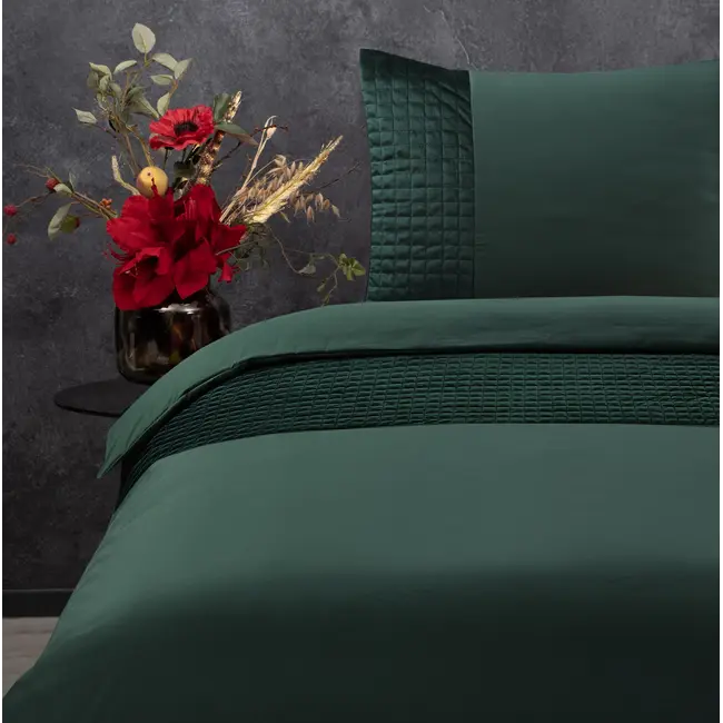 Velvet dekbedovertrek - Band - Groen