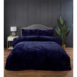 So Soft Rabbit Faux Fur dekbedovertrek - Navy blauw