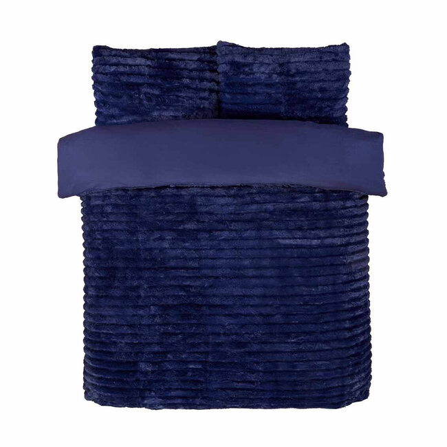 Rabbit Faux Fur dekbedovertrek - Navy blauw