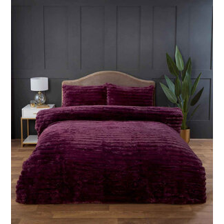 So Soft Rabbit Faux Fur dekbedovertrek - Wine