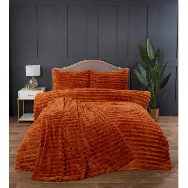 Rabbit Faux Fur dekbedovertrek - Oranje