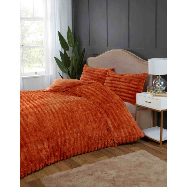 Rabbit Faux Fur dekbedovertrek - Oranje
