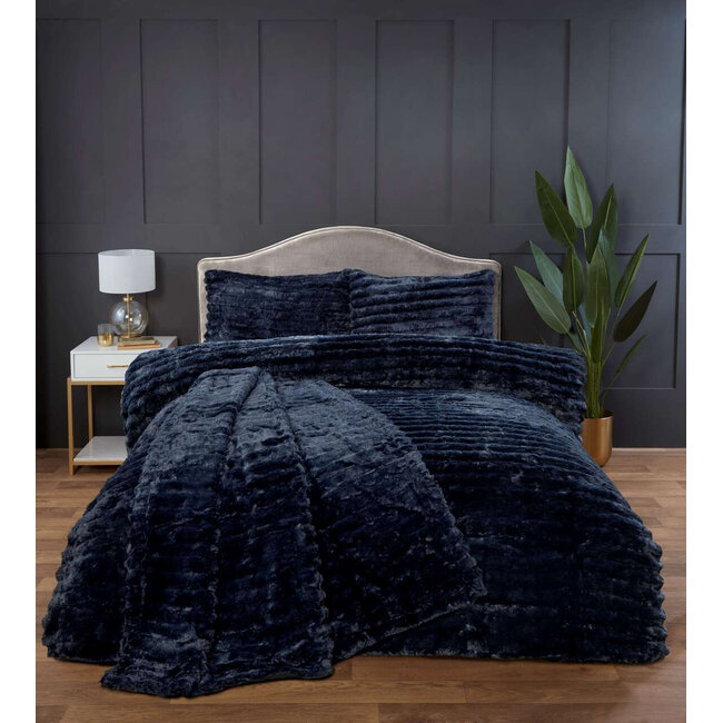 Rabbit Faux Fur dekbedovertrek - Blauw