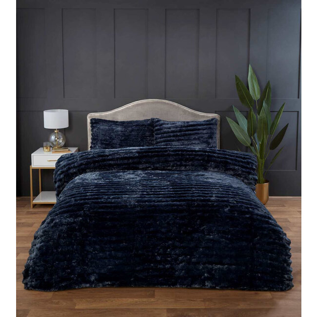 Rabbit Faux Fur dekbedovertrek - Blauw