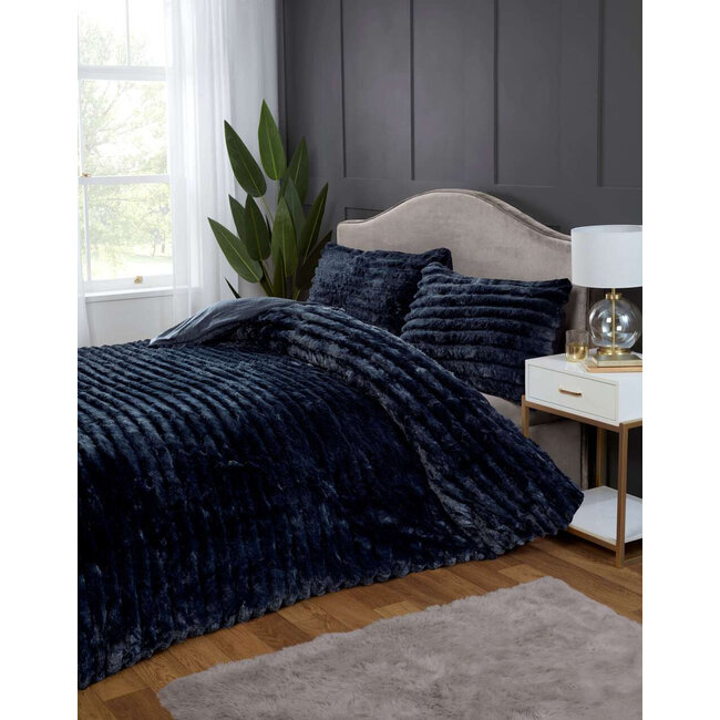 Rabbit Faux Fur dekbedovertrek - Blauw