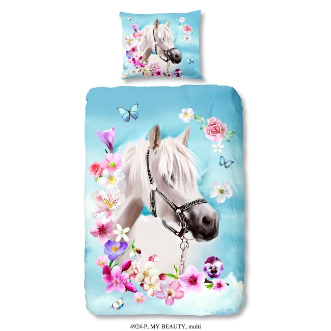 Katoen kinderdekbedovertrek paard My Beauty -  140x220 + 60x70 cm