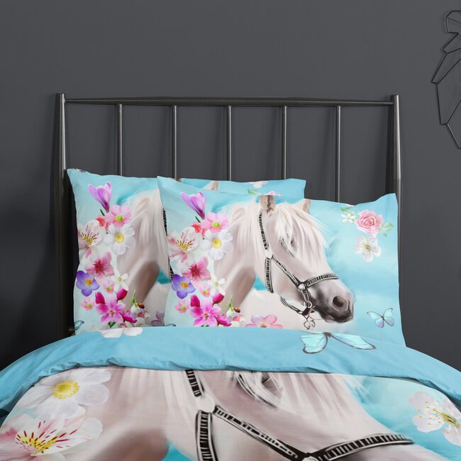 Katoen kinderdekbedovertrek paard My Beauty -  140x220 + 60x70 cm