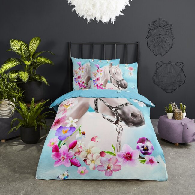 Katoen kinderdekbedovertrek paard My Beauty -  140x220 + 60x70 cm
