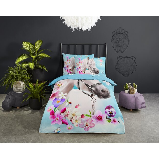 Katoen kinderdekbedovertrek paard My Beauty -  140x220 + 60x70 cm