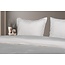B-keus Hotelstreep dekbedovertrek - wit - katoen satijn - eenpersoons - 140x220 cm