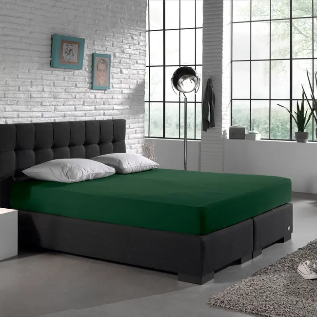 Hoeslaken - enkel jersey 135gr - groen