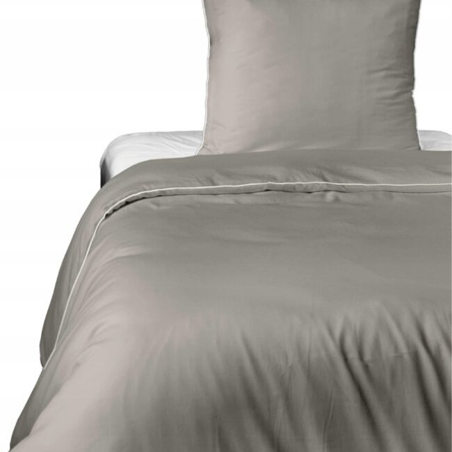 Katoen satijn dekbedovertrek uni - beige  - 140x200 + 70x80 cm