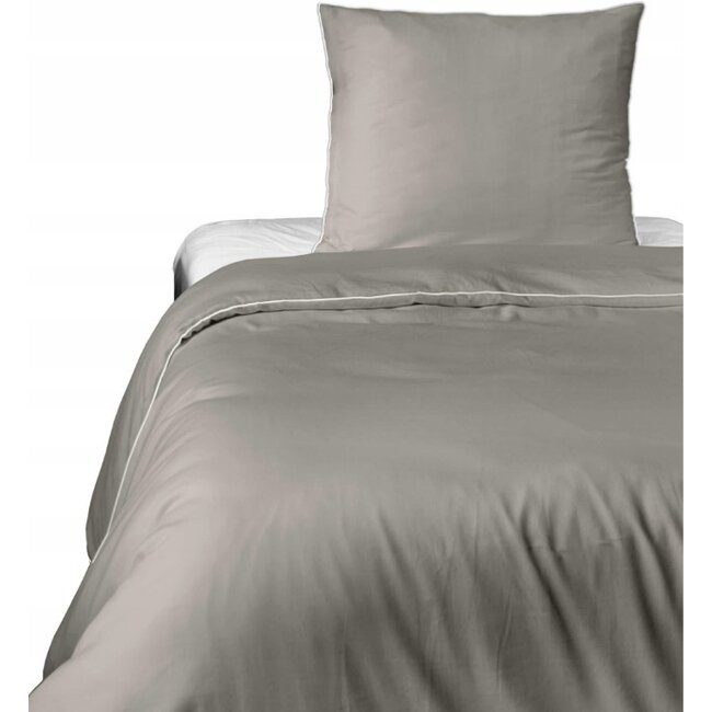 Katoen satijn dekbedovertrek uni - beige  - 140x200 + 70x80 cm