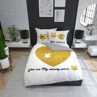 Holland Katoen dekbedovertrek You are my missing piece - tweepersoons