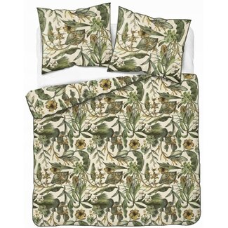 Minerals Katoen dekbedovertrek crème met Planten - tweepersoons