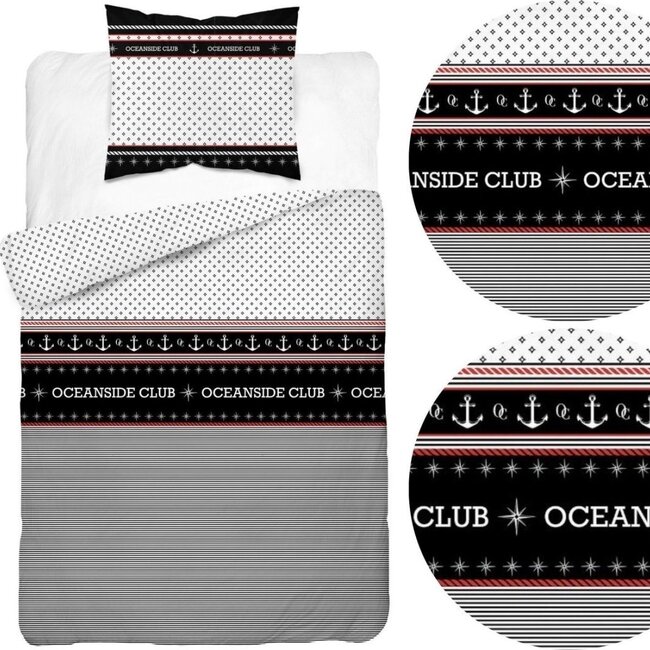 Katoen dekbedovertrek  Oceanside Club - 140x200 + 70x80 cm