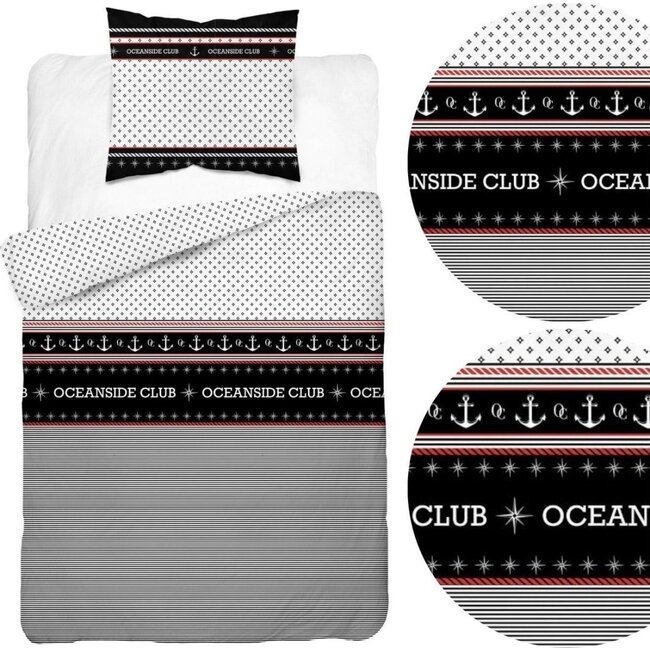 Katoen dekbedovertrek  Oceanside Club - 140x200 + 70x80 cm