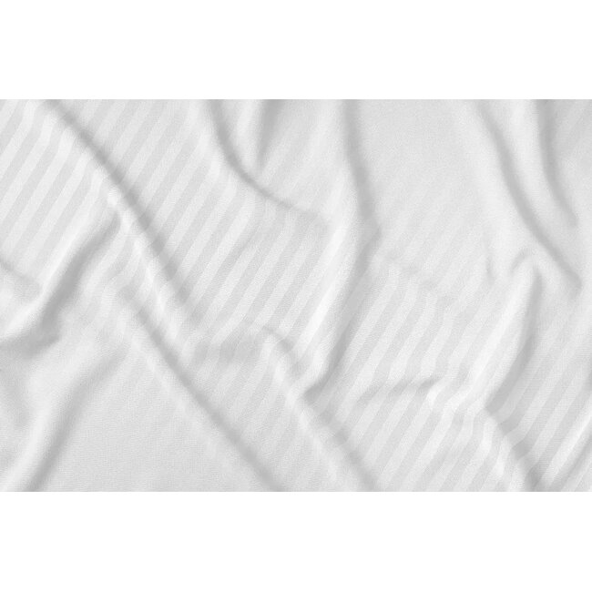 Katoen dekbedovertrek Hotelstreep - wit - 140x200 + 70x80 cm