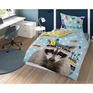 Holland Kinderdekbedovertrek Racoon - katoen - eenpersoons