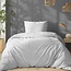 Katoen dekbedovertrek Hotelstreep - wit - 140x200 + 70x80 cm
