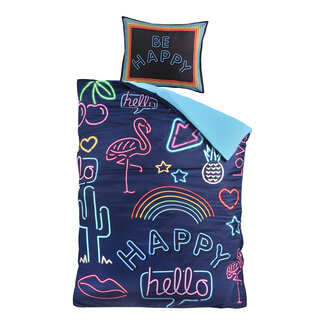 .Decoware® Microvezel dekbedovertrek Neon Be Happy