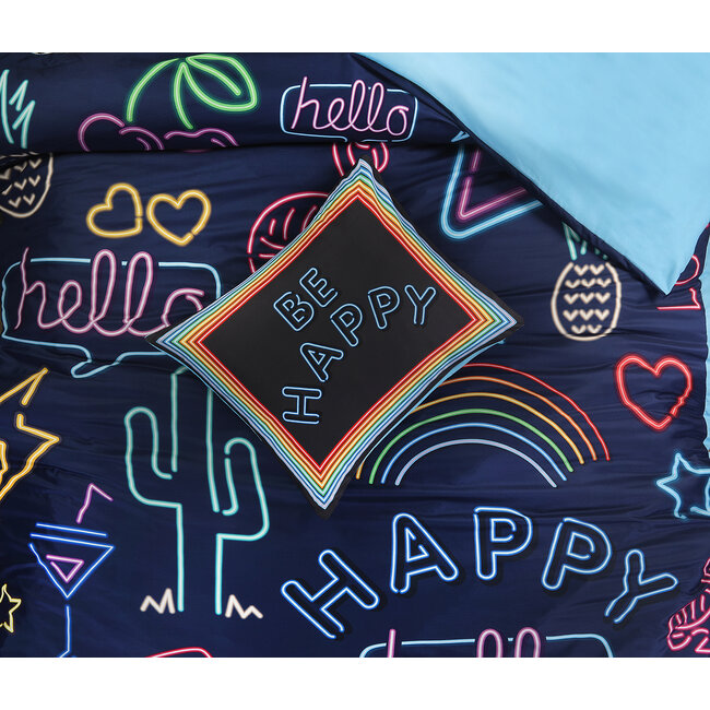 Microvezel dekbedovertrek Neon Be Happy