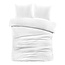 Hotelstreep dekbedovertrek wit - Microvezel