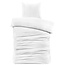 Hotelstreep dekbedovertrek wit - Microvezel