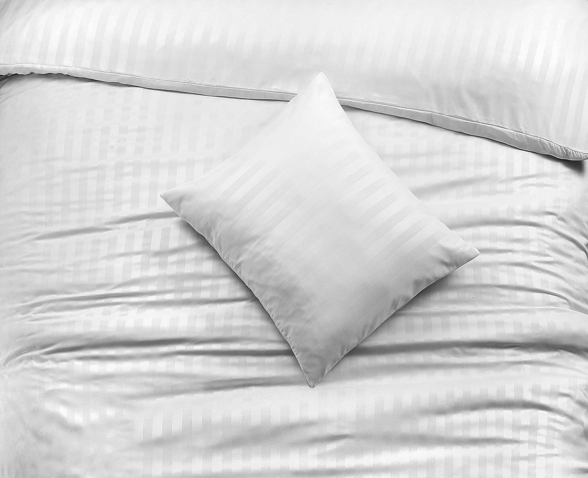 Microvezel dekbedovertrek Hotelstreep wit