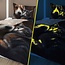 Glow in the dark kinderdekbedovertrek Hond en poes - katoen - 140x200+70x80 cm